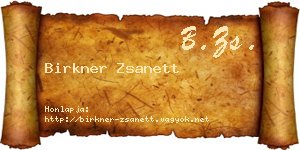 Birkner Zsanett névjegykártya